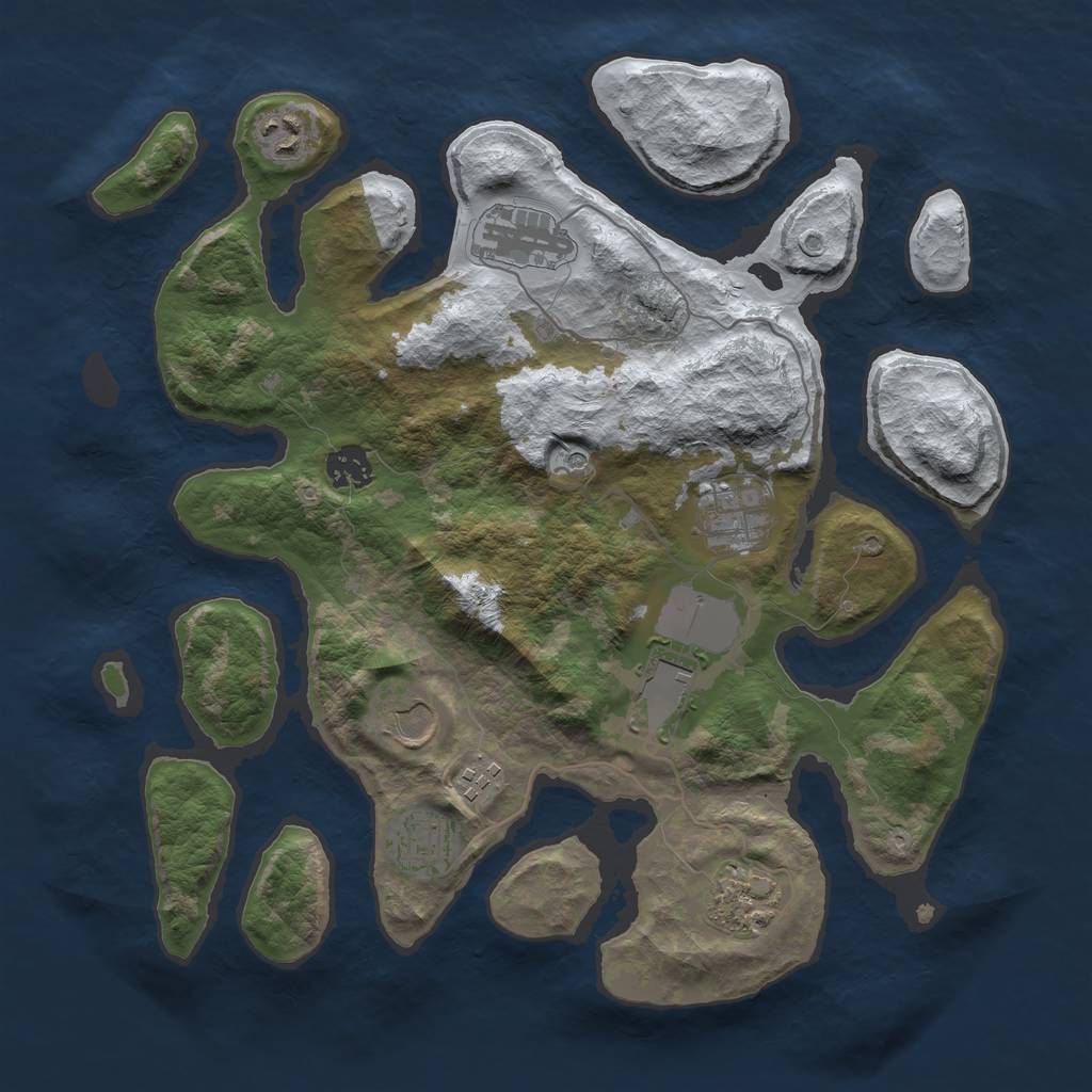 Rust Map: Barren, Size: 3600, Seed: 12022022, 12 Monuments