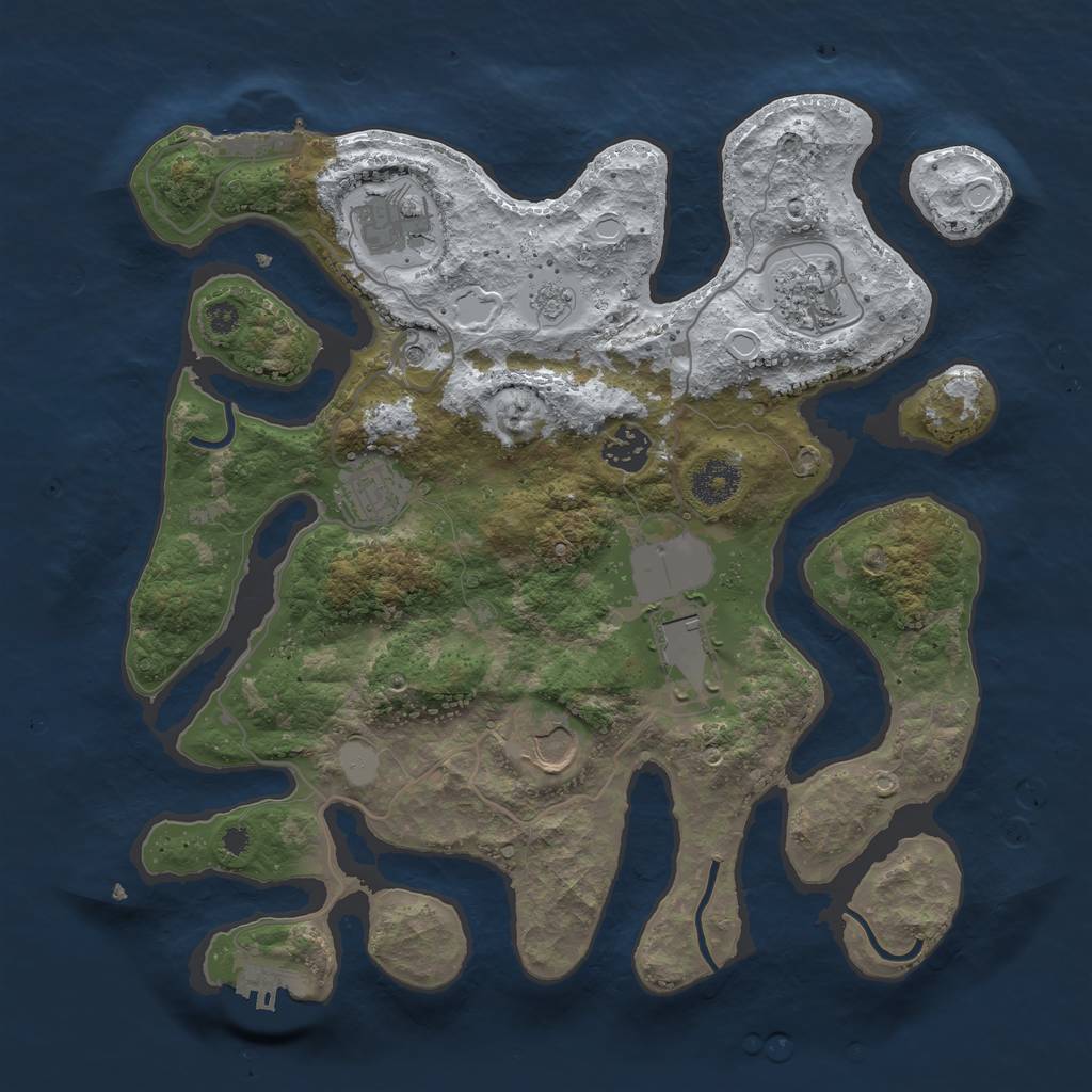 Rust Map: Procedural Map, Size: 3500, Seed: 390395301, 15 Monuments