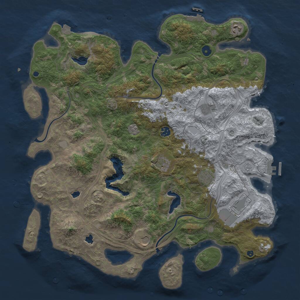 Rust Map: Procedural Map, Size: 4500, Seed: 11022022, 14 Monuments