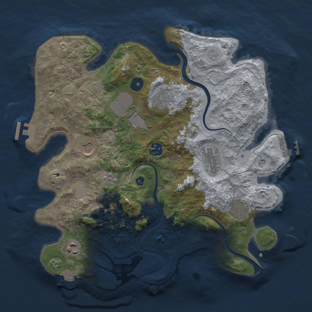 Rust Map: Procedural Map, Size: 3500, Seed: 1122022, 14 Monuments