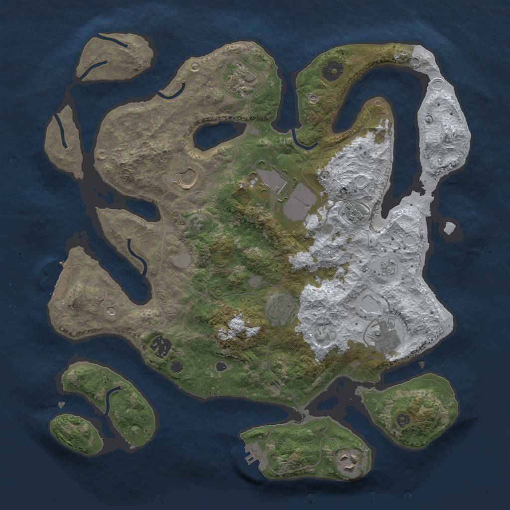 Rust Map: Procedural Map, Size: 3750, Seed: 9096532, 17 Monuments