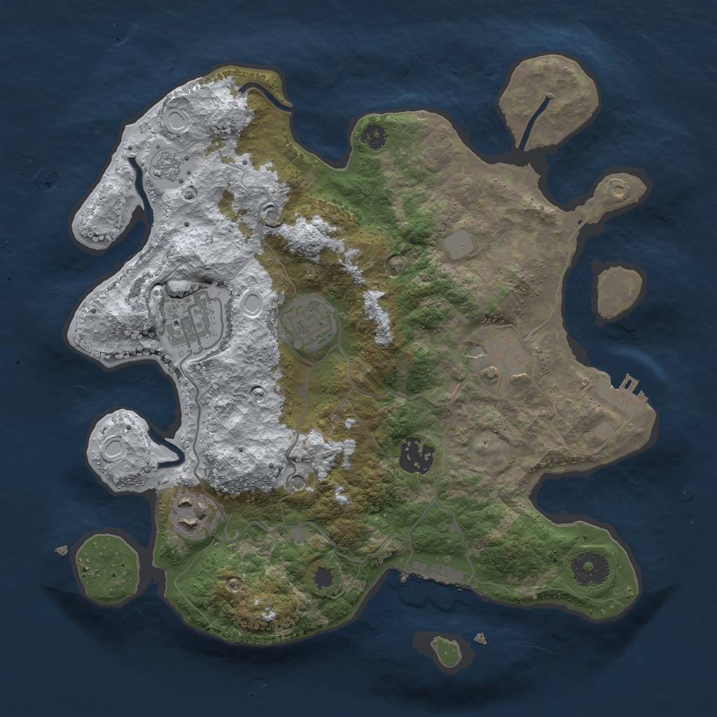 Rust Map: Procedural Map, Size: 3000, Seed: 188880, 14 Monuments