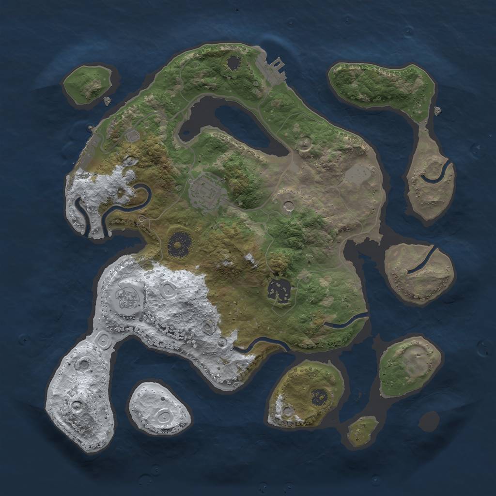 Rust Map: Procedural Map, Size: 3000, Seed: 280460, 11 Monuments