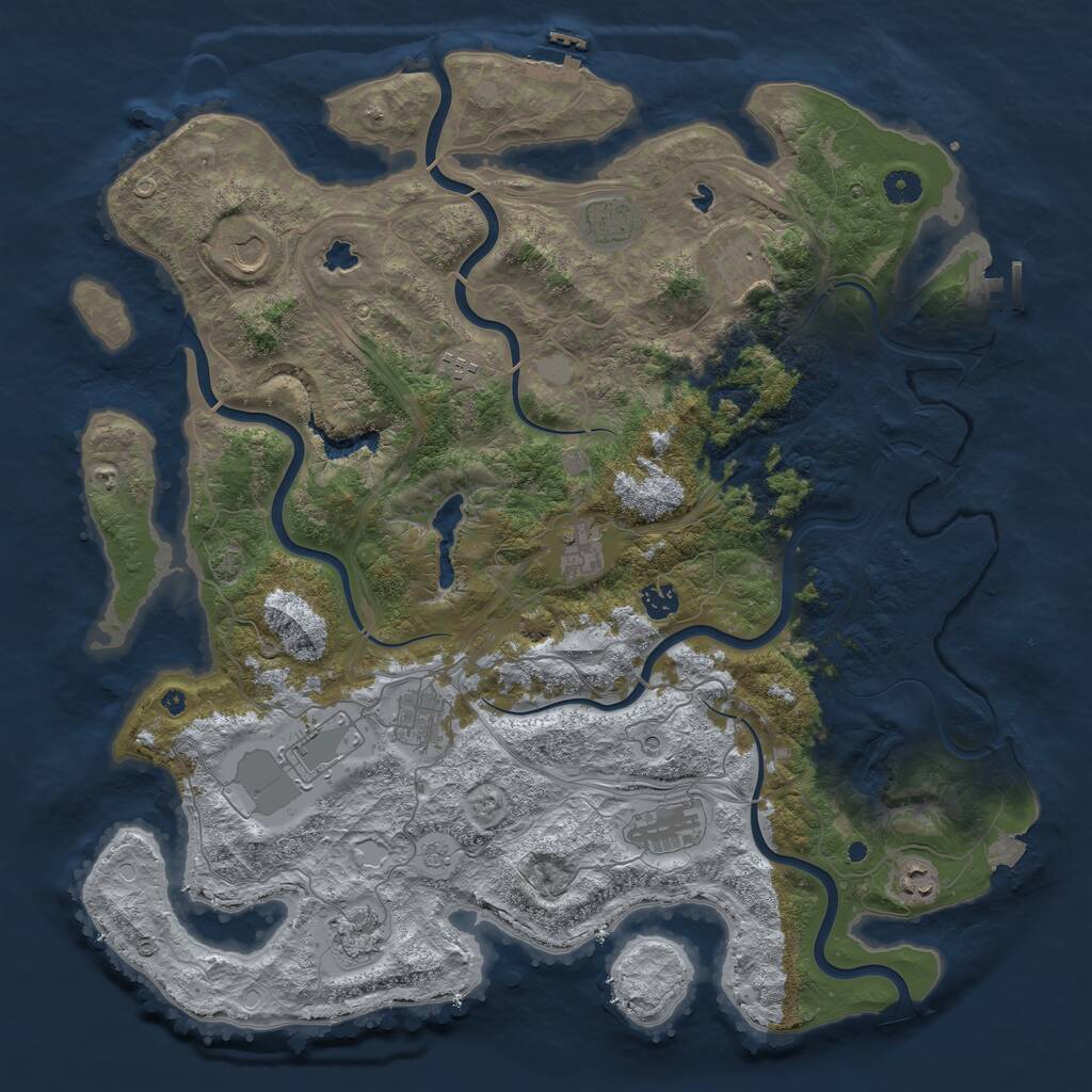 Rust Map: Procedural Map, Size: 4500, Seed: 3267523, 17 Monuments