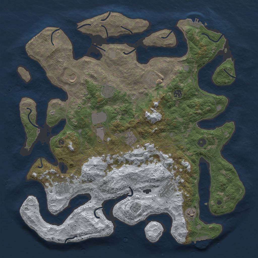 Rust Map: Procedural Map, Size: 4500, Seed: 3267523, 19 Monuments