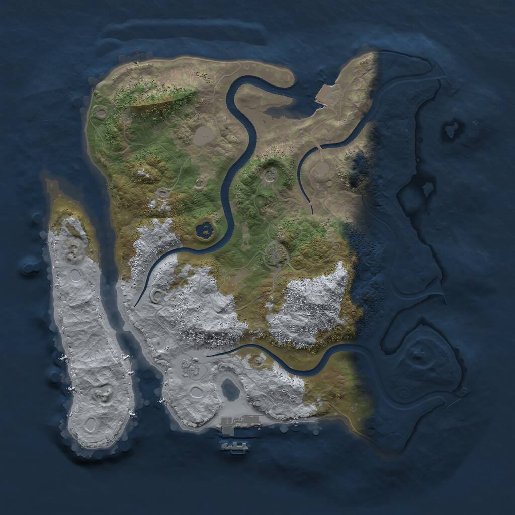 Rust Map: Procedural Map, Size: 3000, Seed: 46162, 5 Monuments