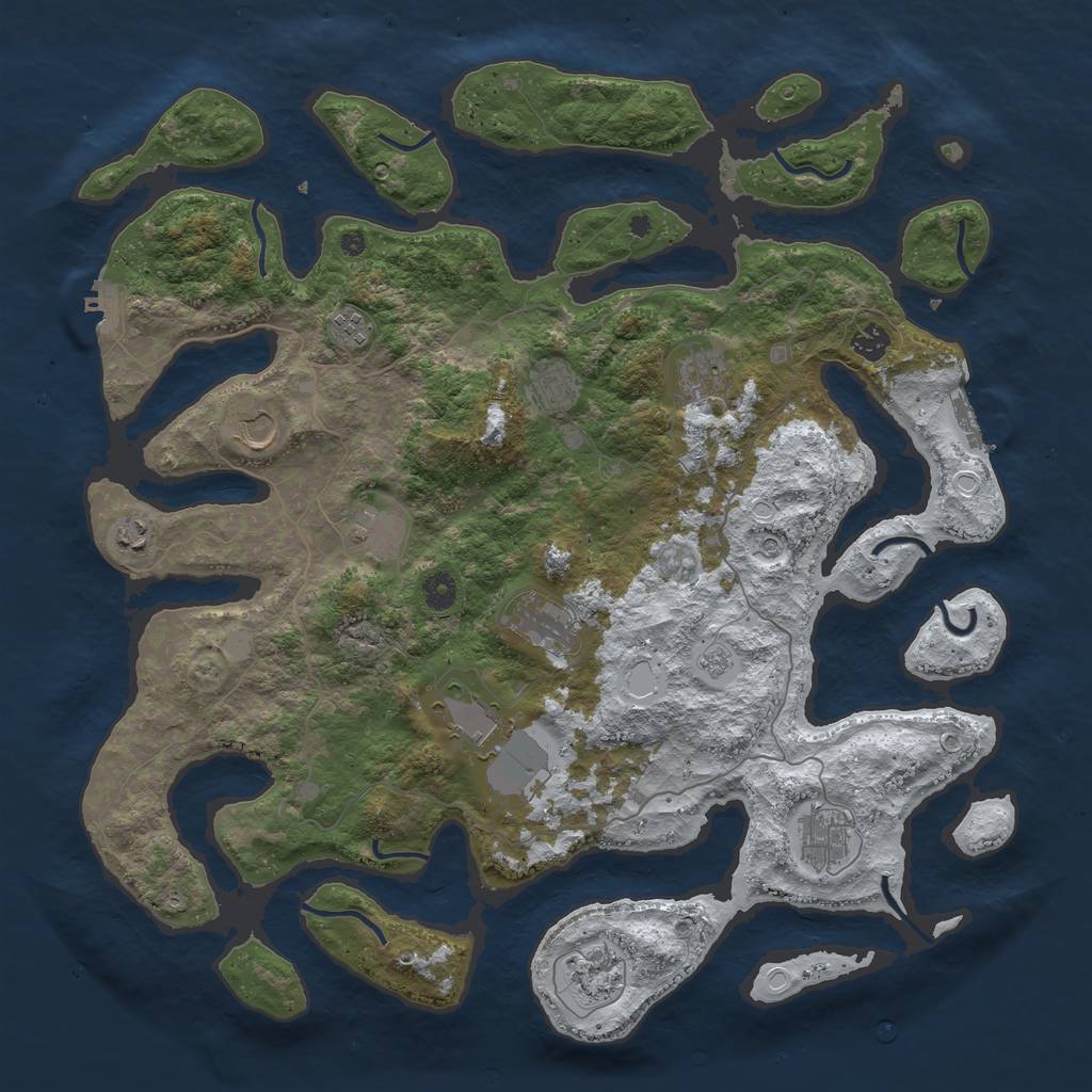 Rust Map: Procedural Map, Size: 4500, Seed: 1611402, 20 Monuments