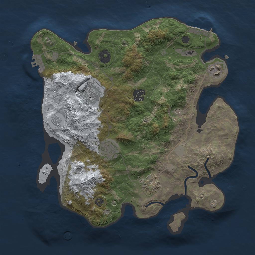 Rust Map: Procedural Map, Size: 3000, Seed: 586954858, 14 Monuments