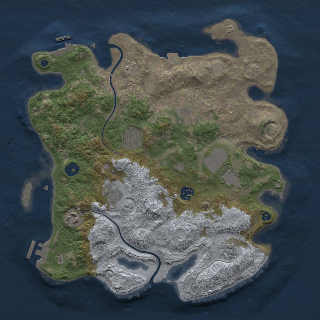 Rust Map: Procedural Map, Size: 3500, Seed: 4712710, 14 Monuments
