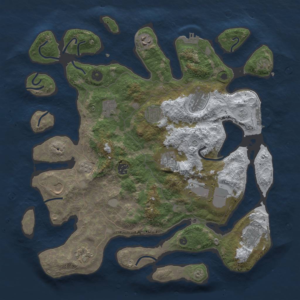 Rust Map: Procedural Map, Size: 4000, Seed: 1197447489, 20 Monuments