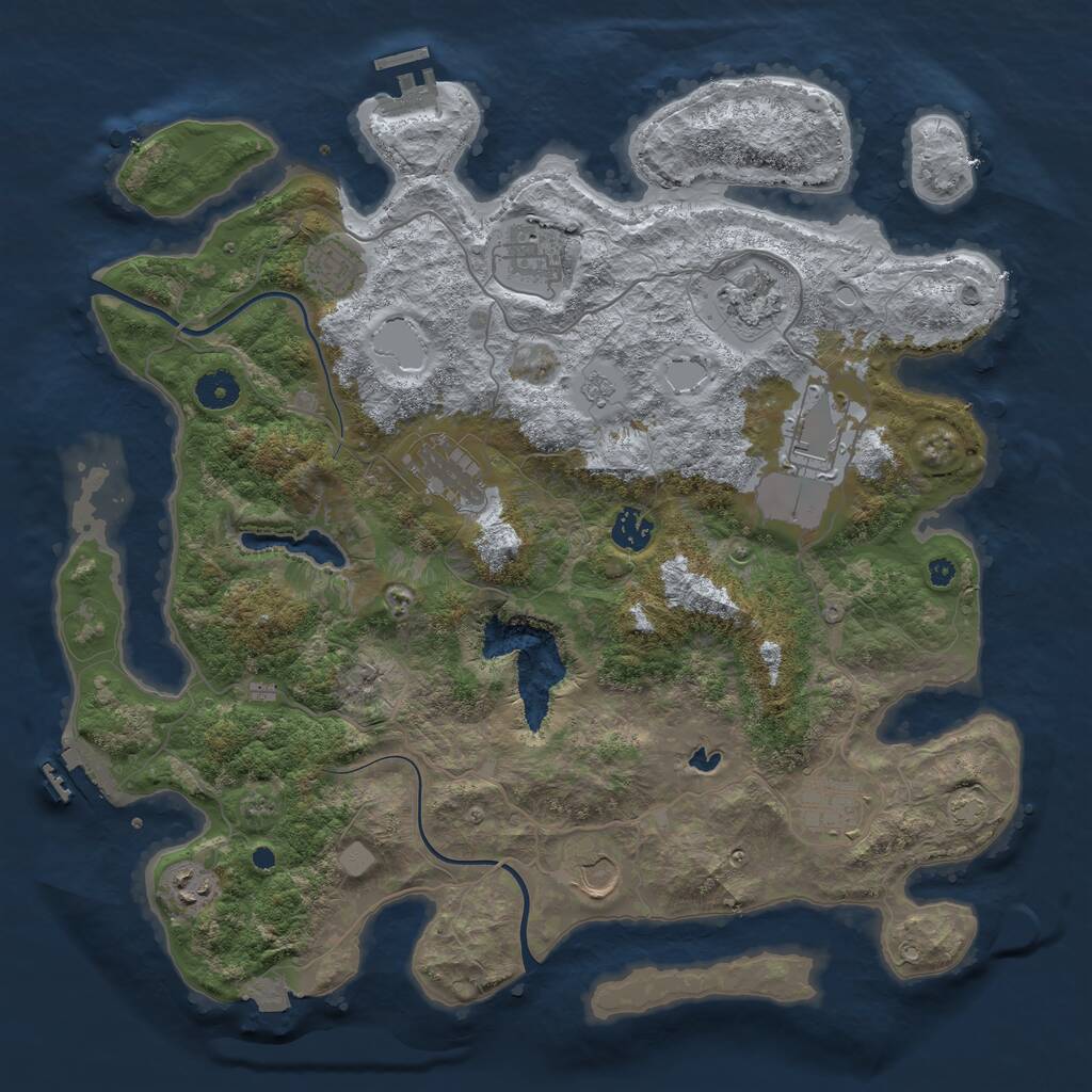 Rust Map: Procedural Map, Size: 4000, Seed: 5758777, 14 Monuments