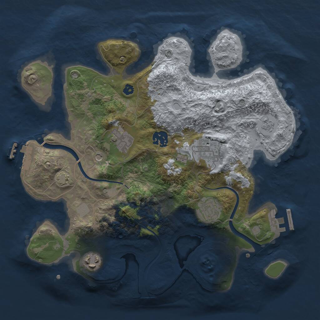Rust Map: Procedural Map, Size: 3000, Seed: 55325, 11 Monuments