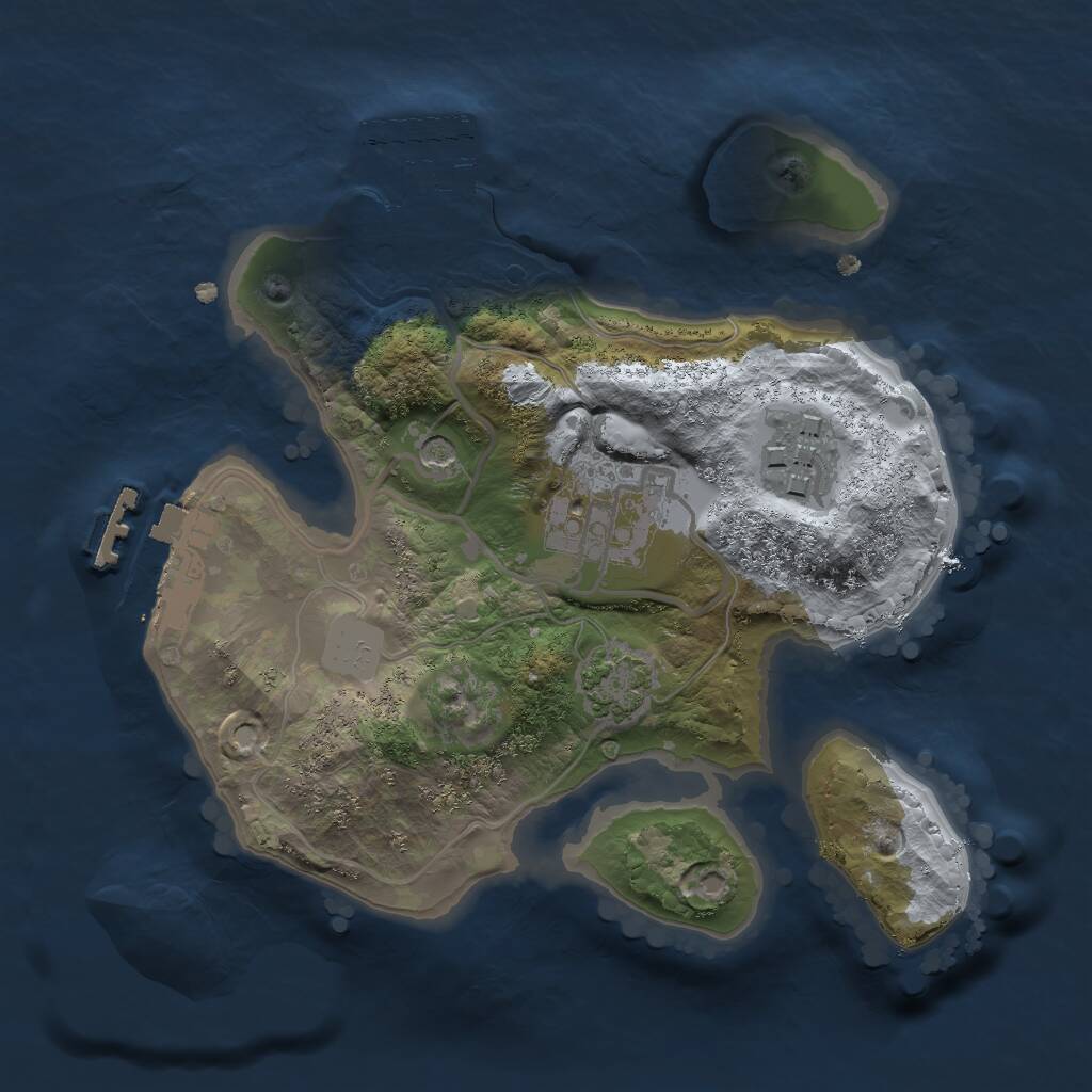 Rust Map: Procedural Map, Size: 2000, Seed: 4691, 7 Monuments