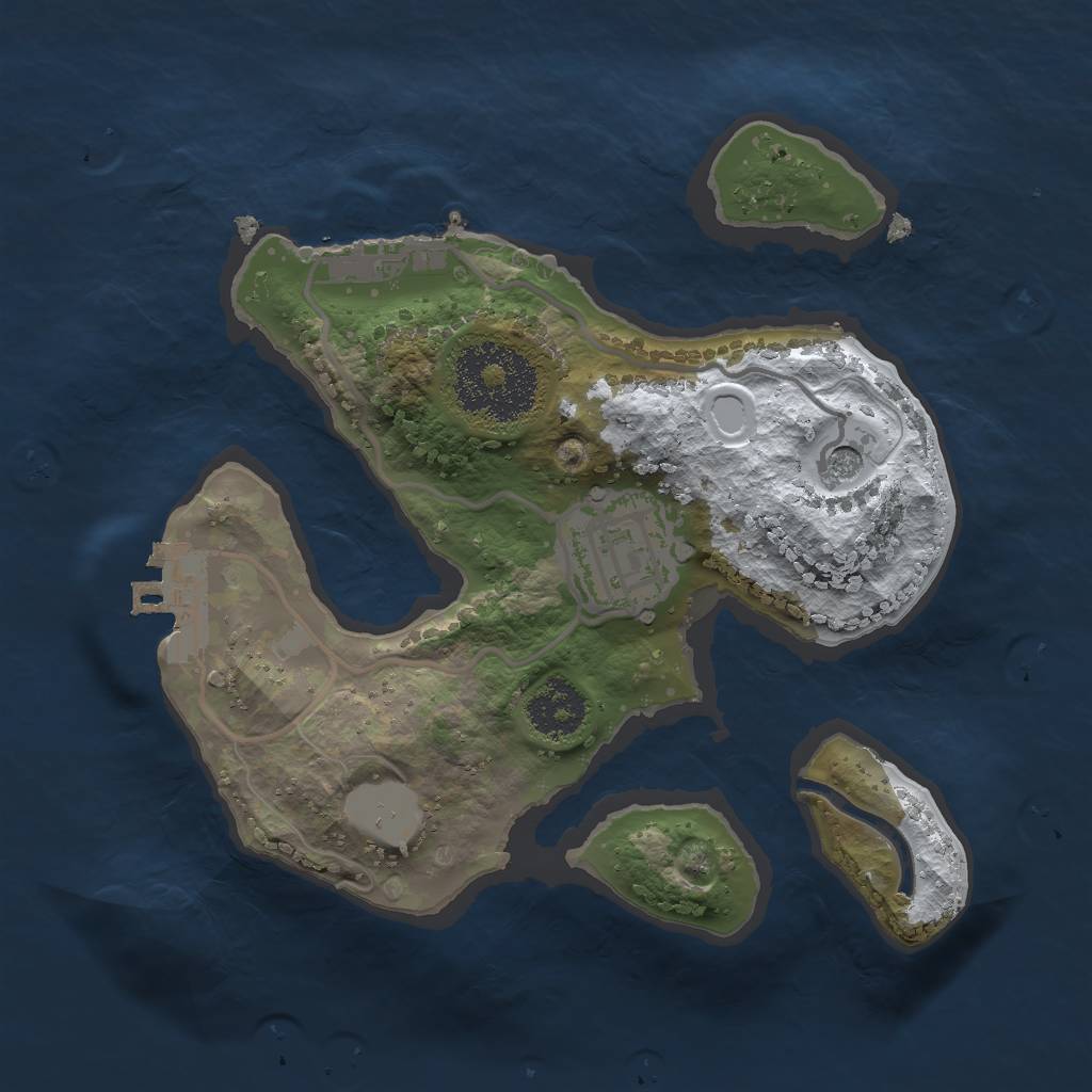 Rust Map: Procedural Map, Size: 2000, Seed: 4691, 9 Monuments