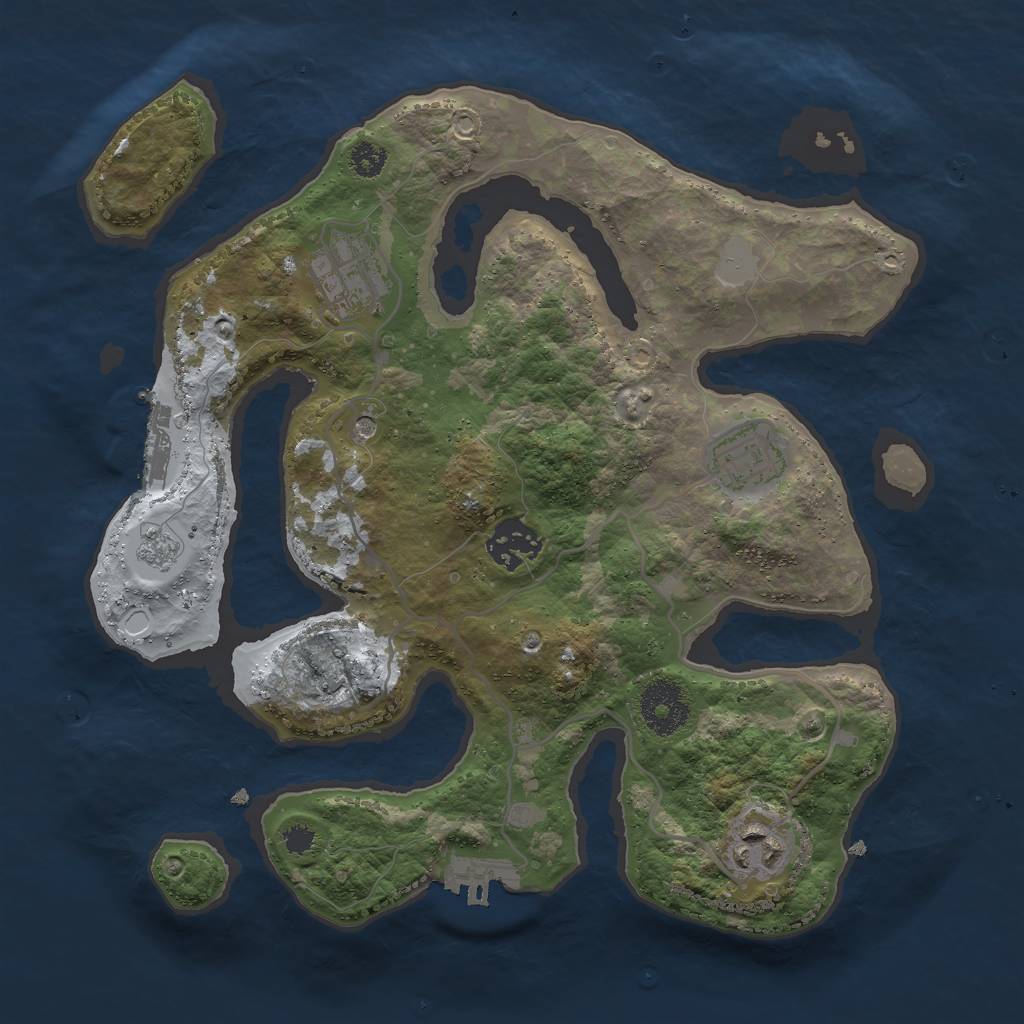 Rust Map: Procedural Map, Size: 3000, Seed: 201876, 13 Monuments