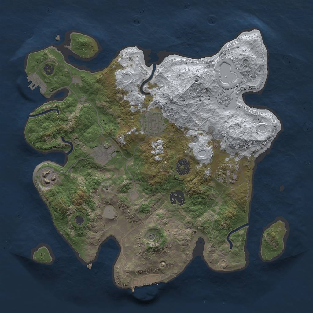 Rust Map: Procedural Map, Size: 3000, Seed: 45167, 14 Monuments