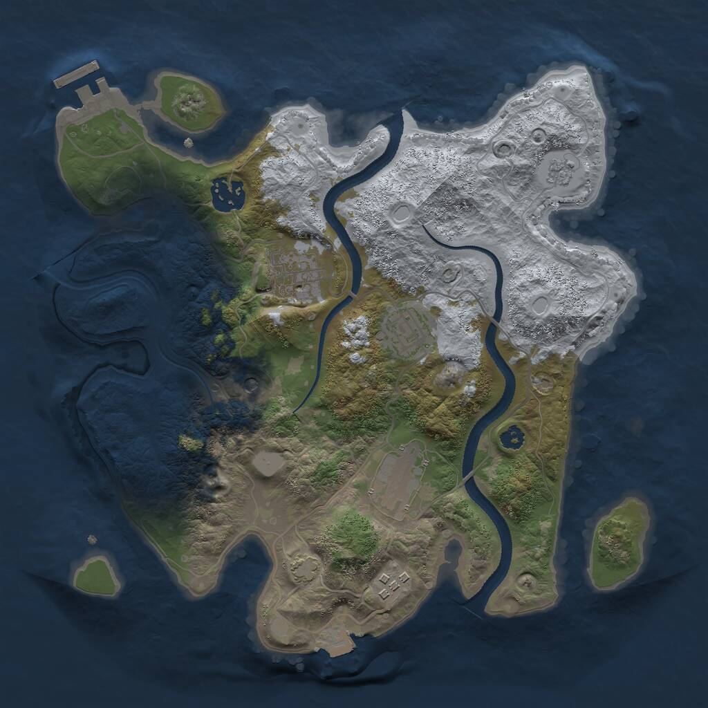 Rust Map: Procedural Map, Size: 3000, Seed: 45167, 10 Monuments