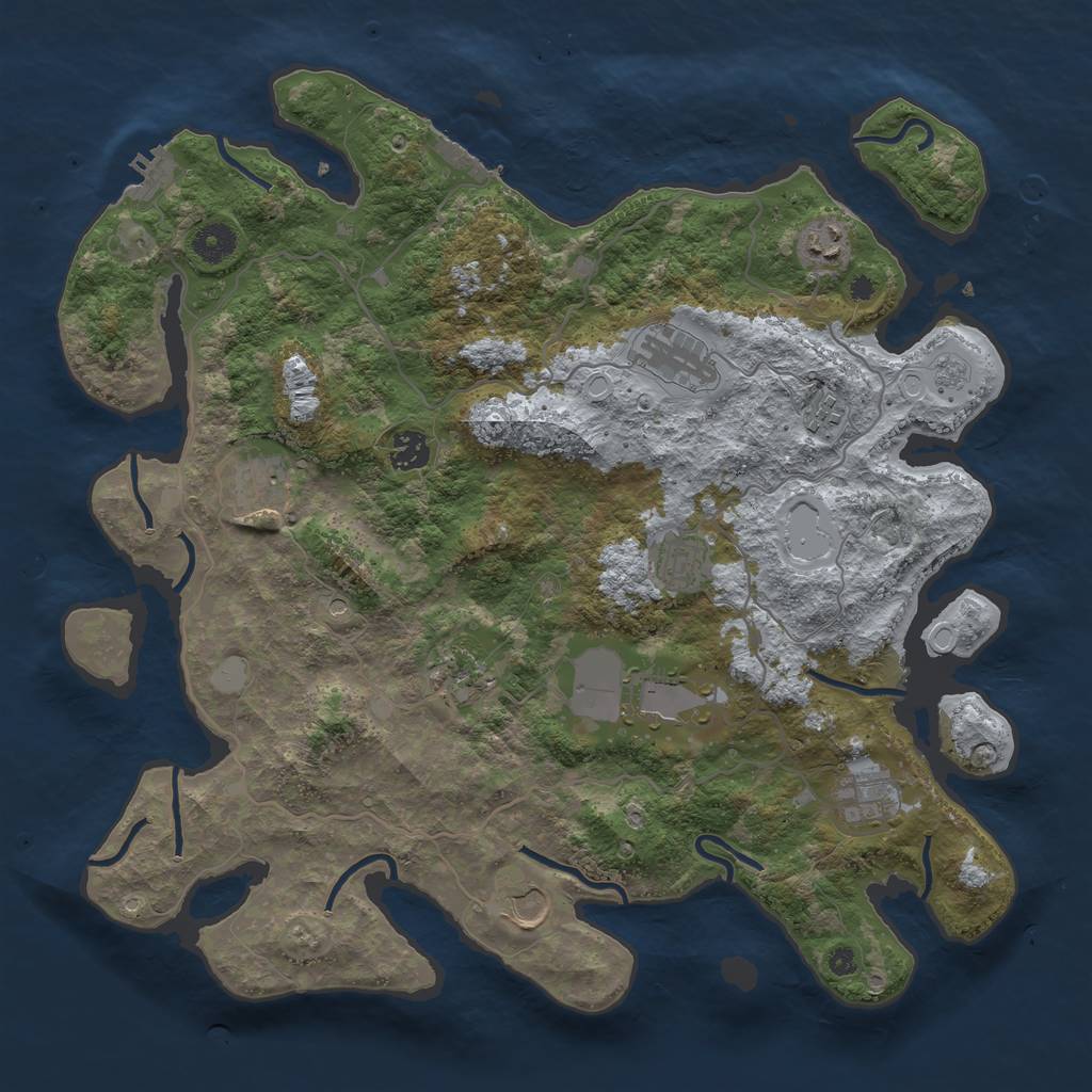 Rust Map: Procedural Map, Size: 4000, Seed: 531, 19 Monuments