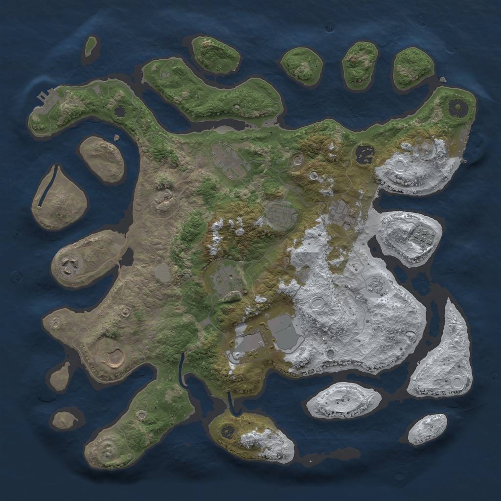 Rust Map: Procedural Map, Size: 3850, Seed: 28191, 18 Monuments