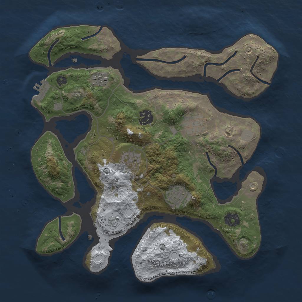 Rust Map: Procedural Map, Size: 3000, Seed: 759957, 12 Monuments