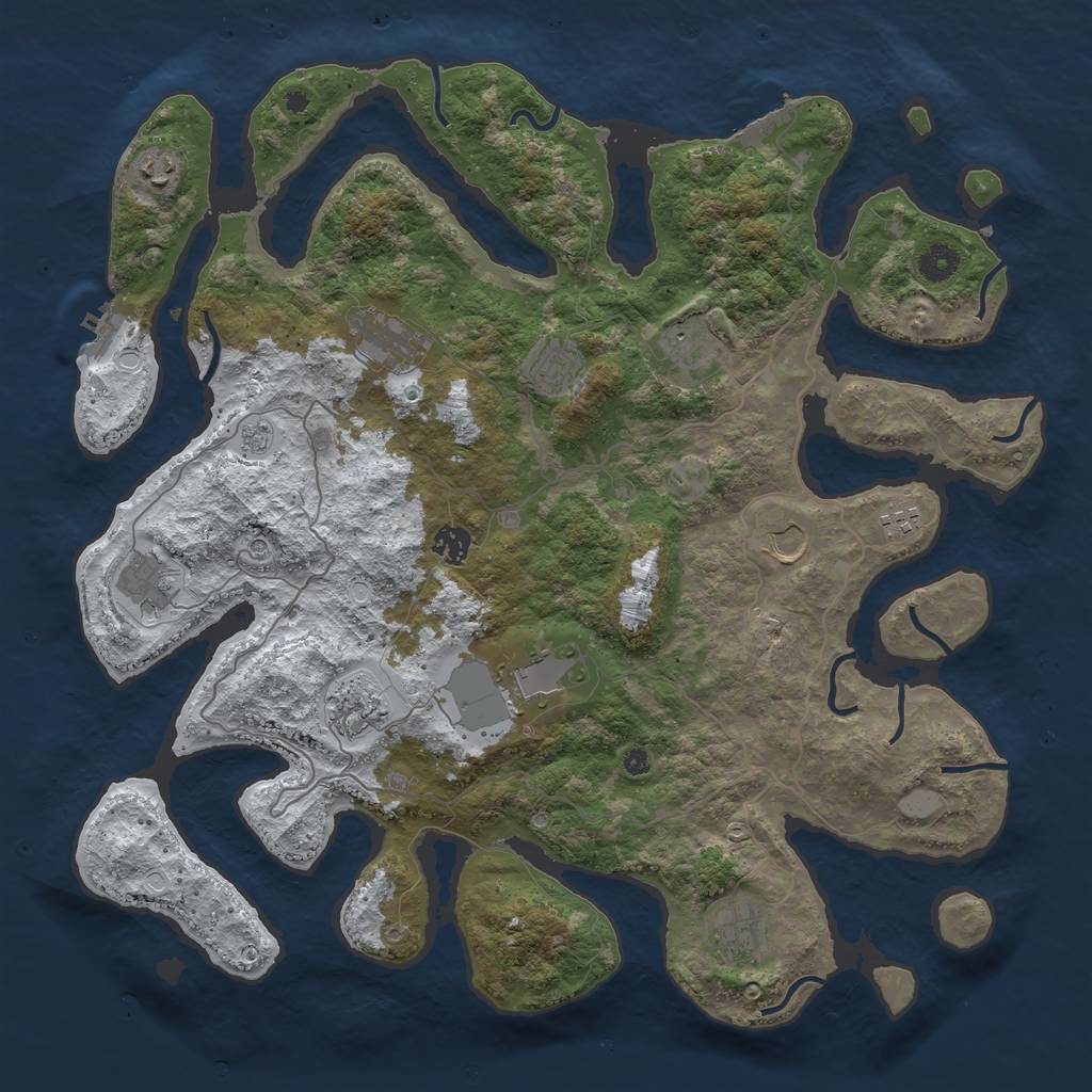 Rust Map: Procedural Map, Size: 4250, Seed: 1766811939, 20 Monuments