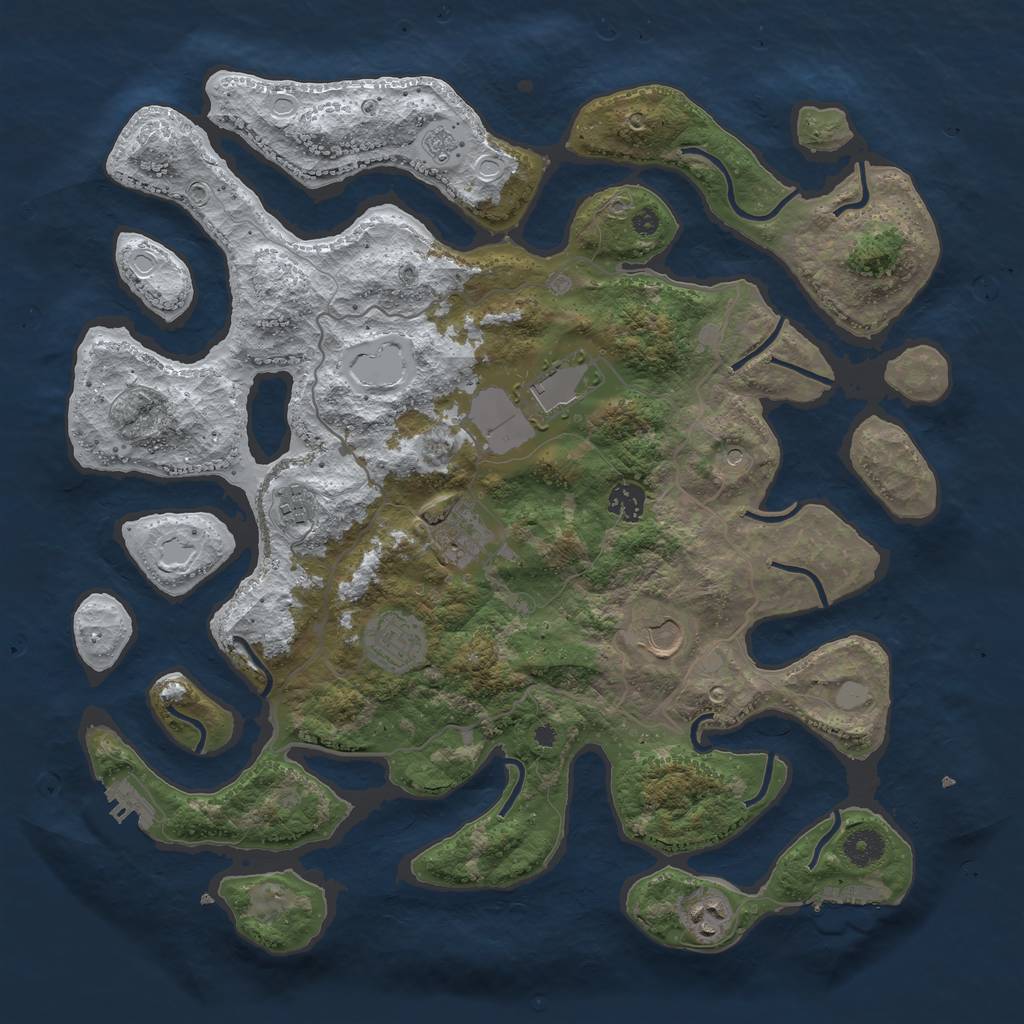 Rust Map: Procedural Map, Size: 4000, Seed: 14784836, 16 Monuments