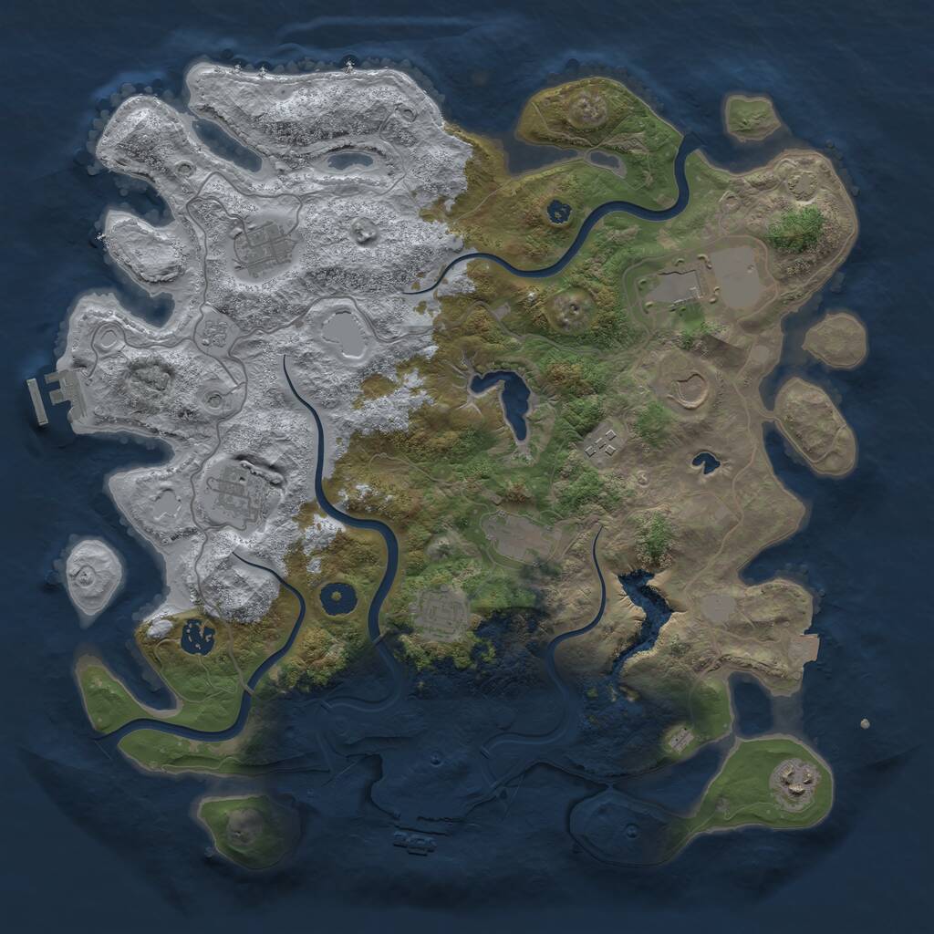 Rust Map: Procedural Map, Size: 4000, Seed: 14784836, 15 Monuments