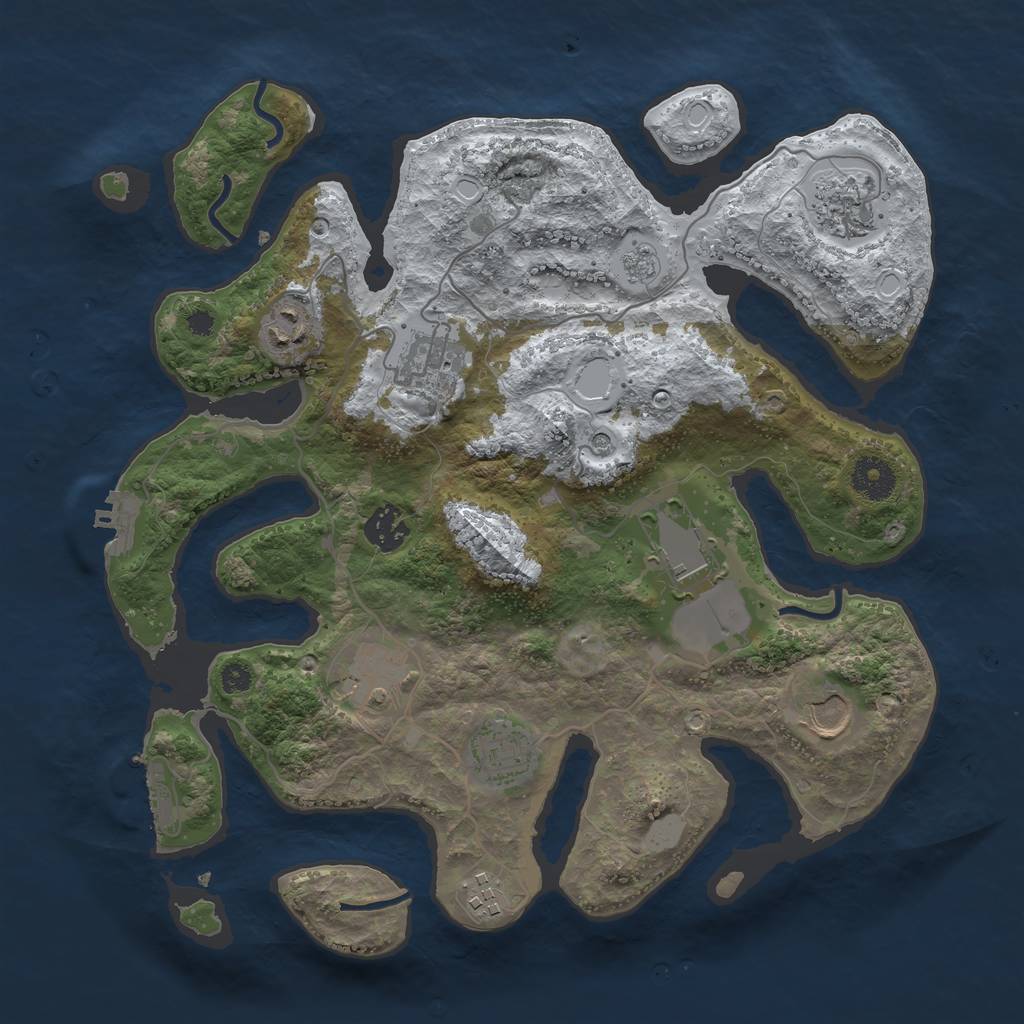 Rust Map: Procedural Map, Size: 3500, Seed: 3060405, 18 Monuments