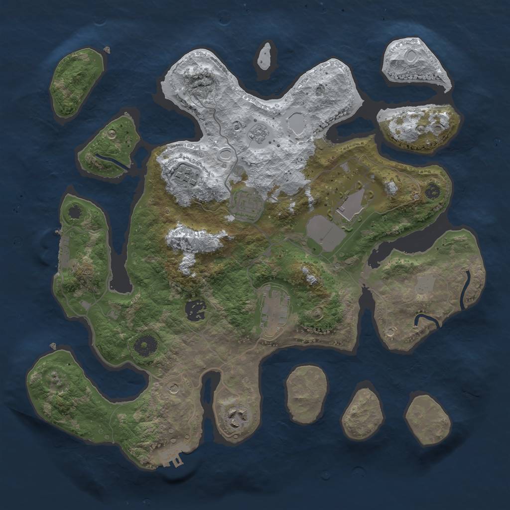 Rust Map: Procedural Map, Size: 3500, Seed: 2104939, 15 Monuments