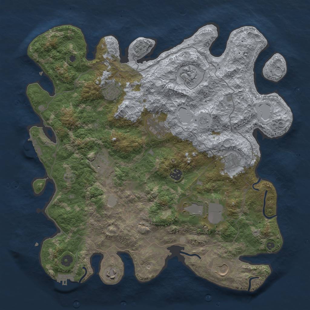 Rust Map: Procedural Map, Size: 4000, Seed: 42786563, 19 Monuments