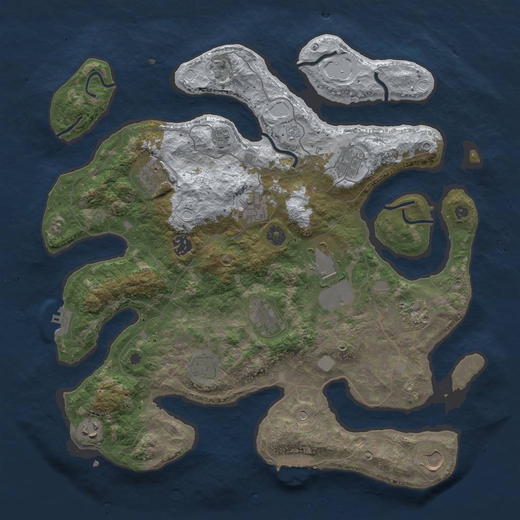 Rust Map: Procedural Map, Size: 4000, Seed: 502160484, 20 Monuments