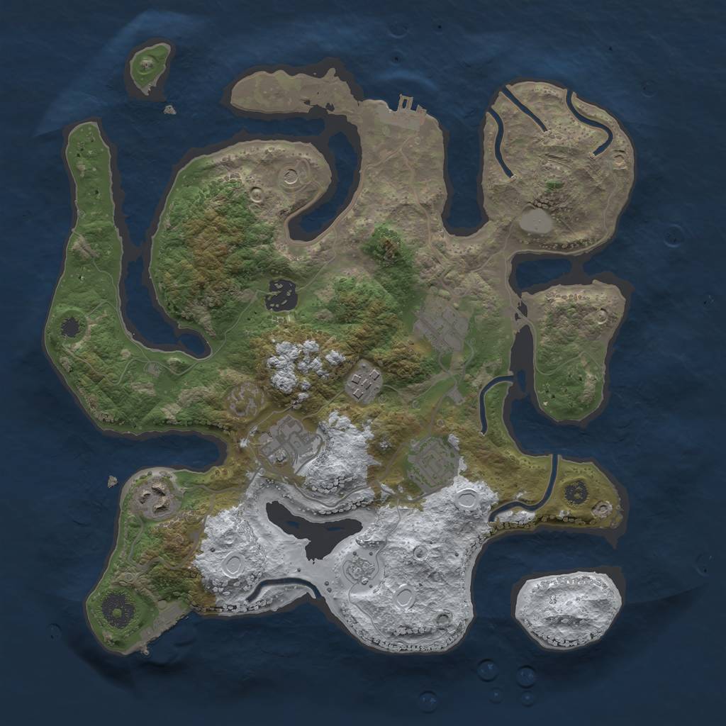 Rust Map: Procedural Map, Size: 3250, Seed: 80, 15 Monuments