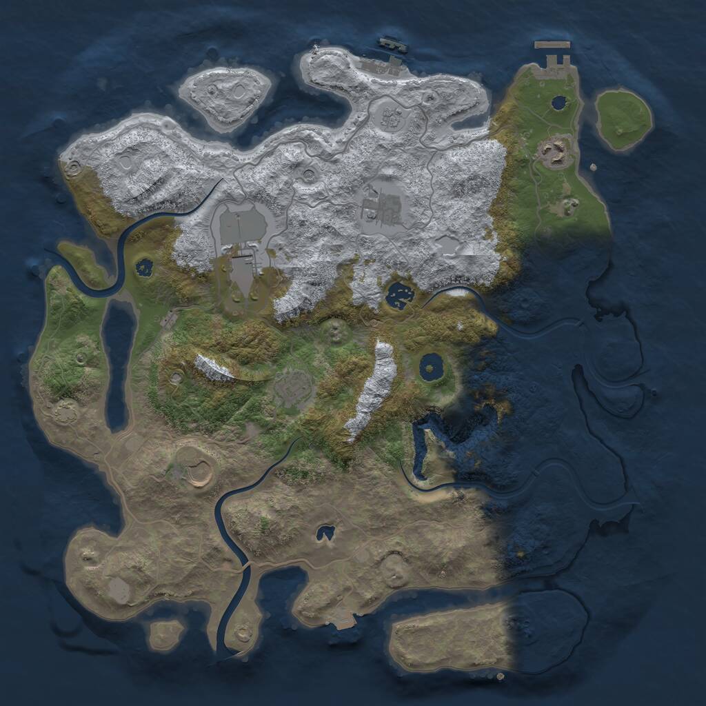 Rust Map: Procedural Map, Size: 4000, Seed: 690633858, 12 Monuments