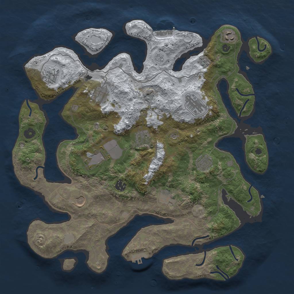 Rust Map: Procedural Map, Size: 4000, Seed: 690633858, 20 Monuments