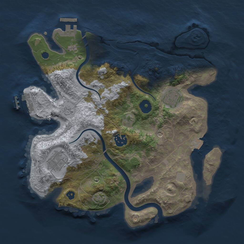 Rust Map: Procedural Map, Size: 2900, Seed: 240598, 9 Monuments