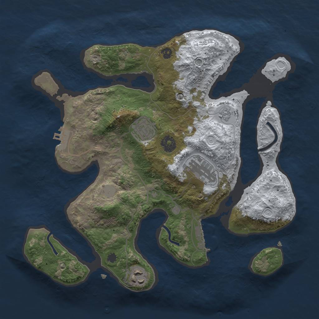 Rust Map: Procedural Map, Size: 3000, Seed: 1888800, 11 Monuments