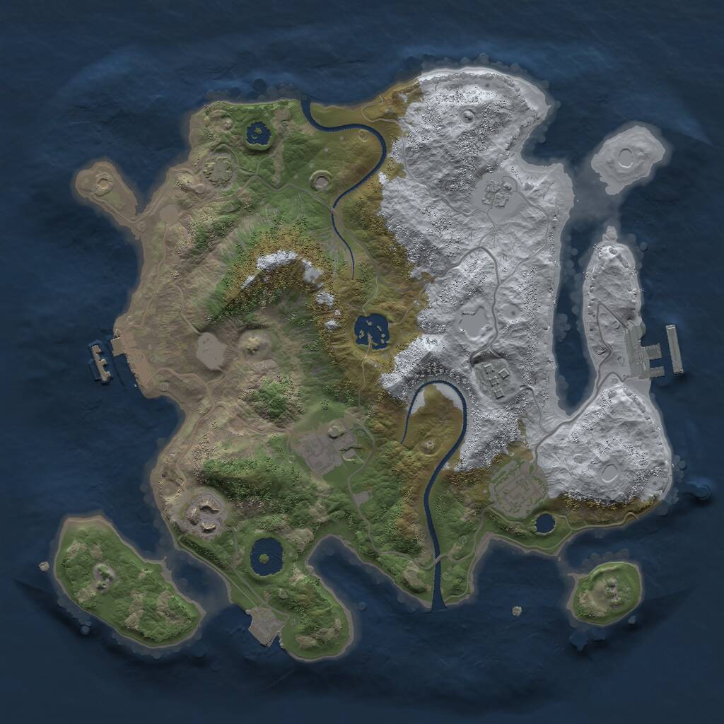 Rust Map: Procedural Map, Size: 3000, Seed: 1888800, 10 Monuments