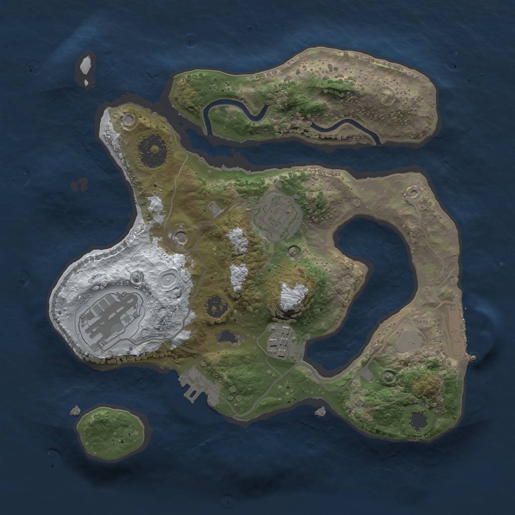 Rust Map: Procedural Map, Size: 2500, Seed: 1881146918, 11 Monuments