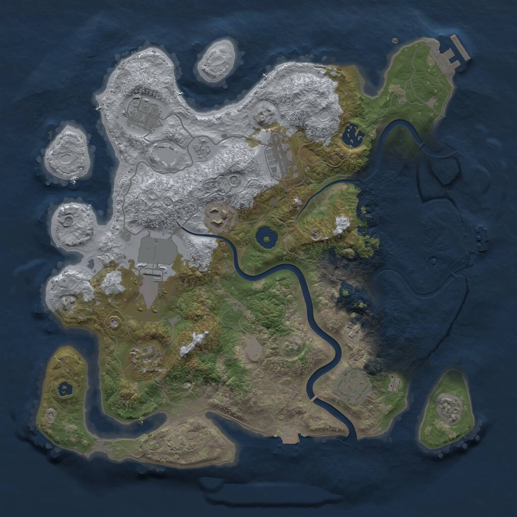 Rust Map: Procedural Map, Size: 3550, Seed: 678897, 14 Monuments