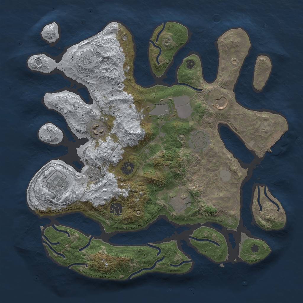 Rust Map: Procedural Map, Size: 3500, Seed: 267965713, 15 Monuments