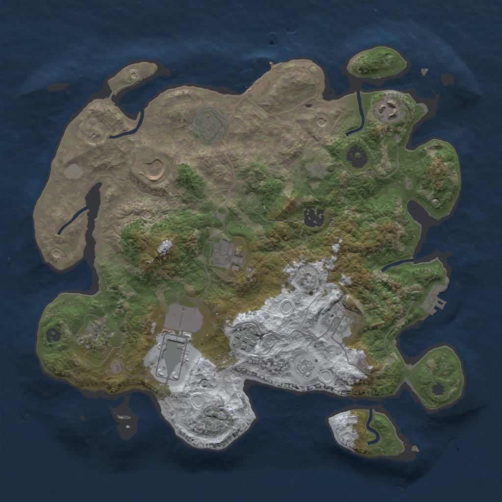 Rust Map: Procedural Map, Size: 3500, Seed: 6350618, 18 Monuments