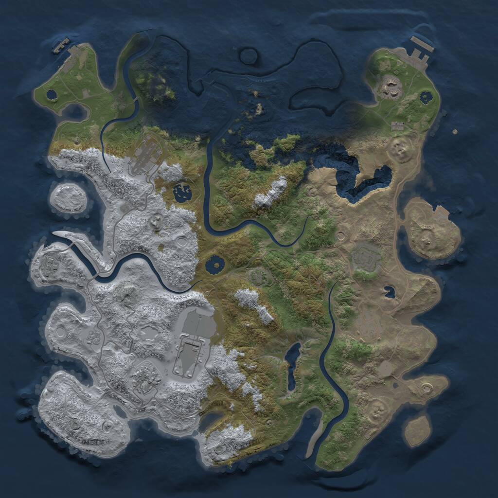 Rust Map: Procedural Map, Size: 4000, Seed: 160, 14 Monuments
