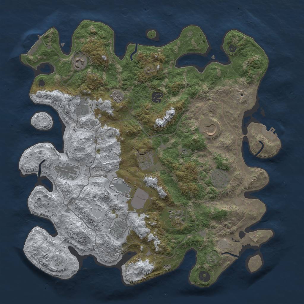 Rust Map: Procedural Map, Size: 4000, Seed: 160, 20 Monuments