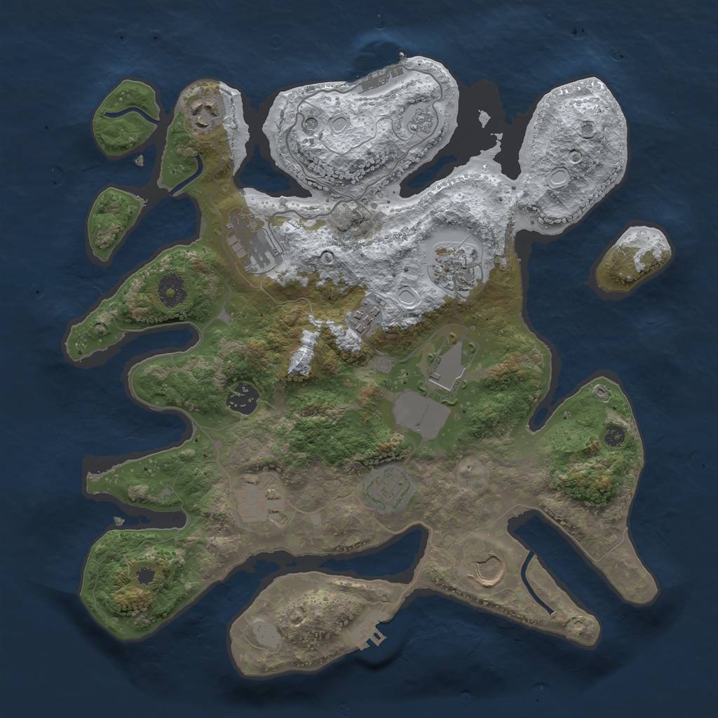 Rust Map: Procedural Map, Size: 3500, Seed: 767883757, 18 Monuments