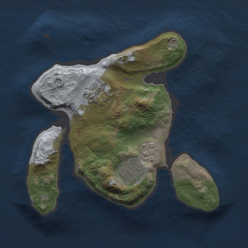 Rust Map: Barren, Size: 2000, Seed: 18888, 5 Monuments