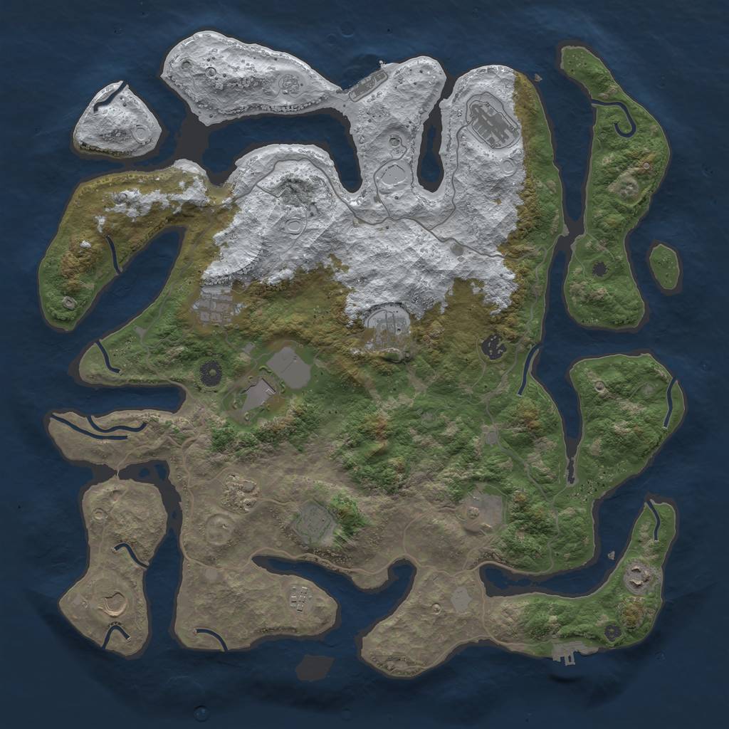 Rust Map: Procedural Map, Size: 4500, Seed: 25085555, 20 Monuments