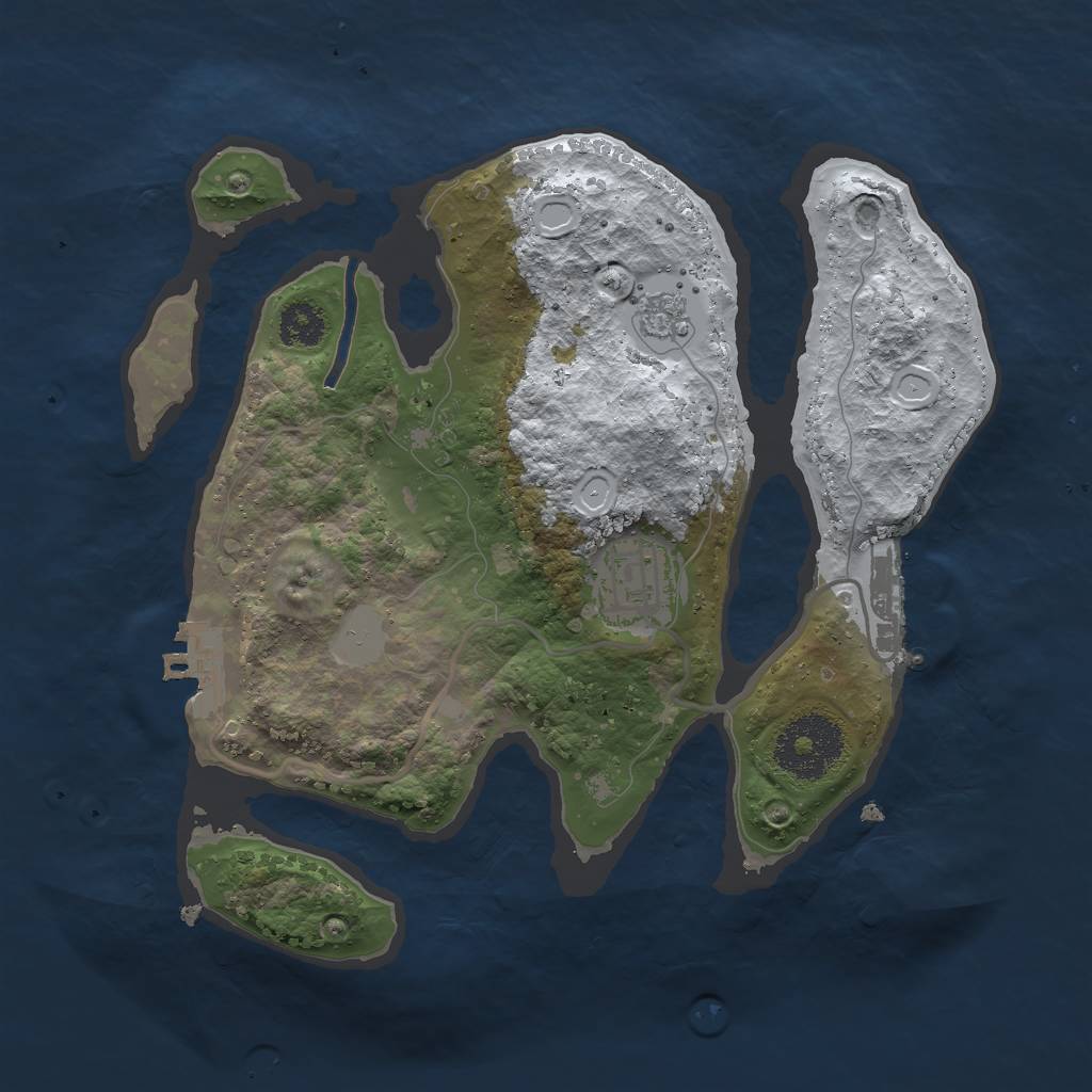 Rust Map: Procedural Map, Size: 2500, Seed: 1778837157, 9 Monuments