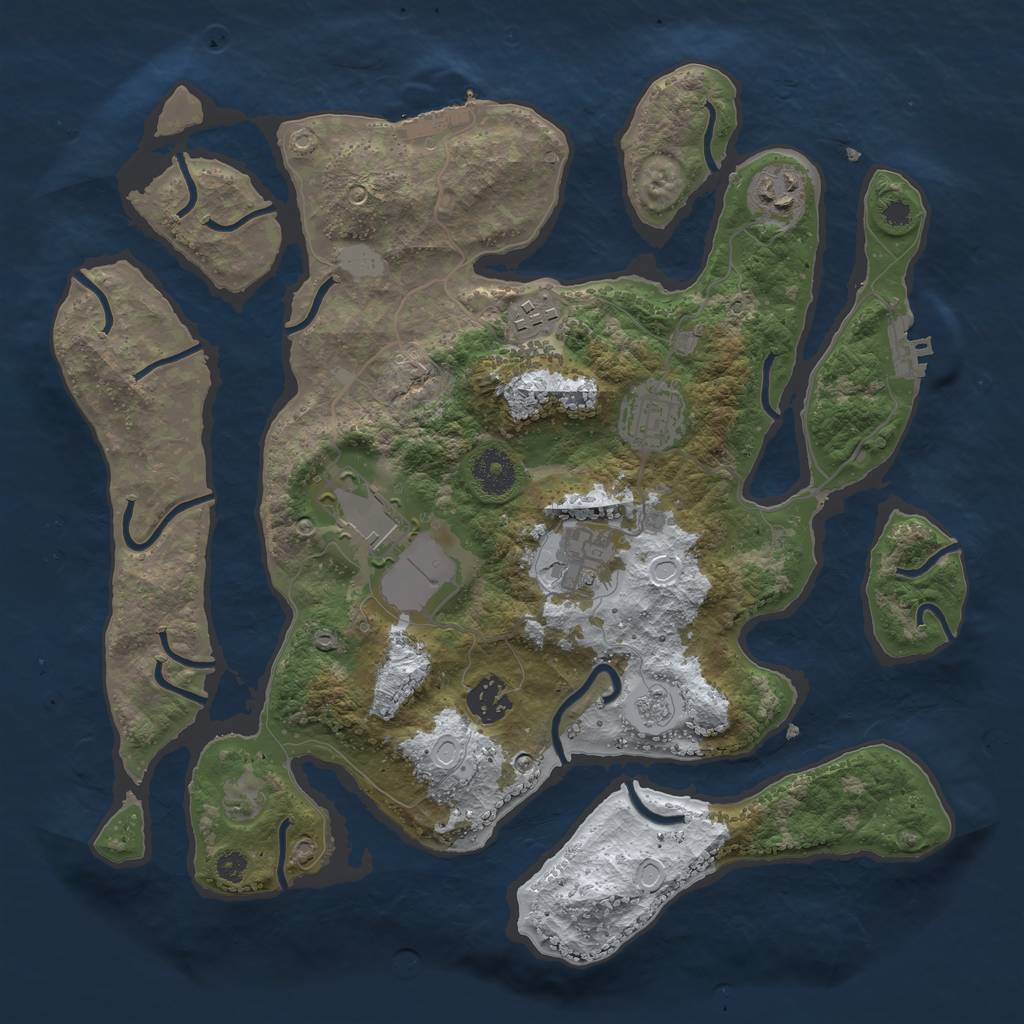 Rust Map: Procedural Map, Size: 3500, Seed: 1504213, 14 Monuments