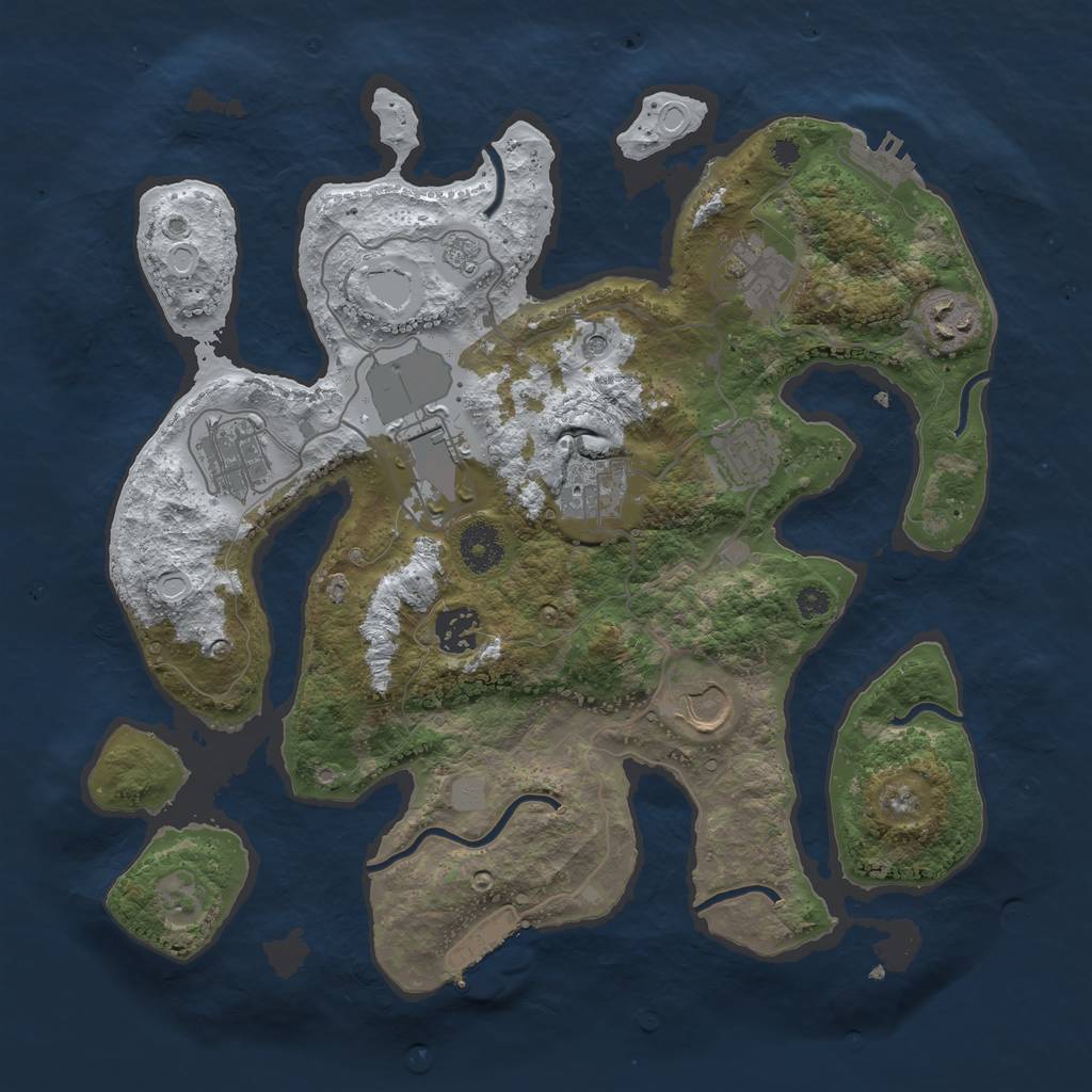 Rust Map: Procedural Map, Size: 3500, Seed: 2122816174, 17 Monuments