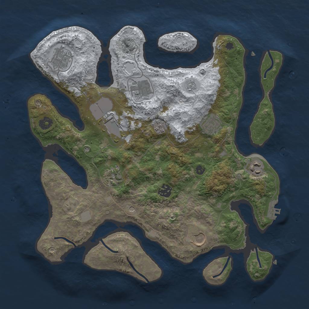 Rust Map: Procedural Map, Size: 3500, Seed: 4517419, 17 Monuments